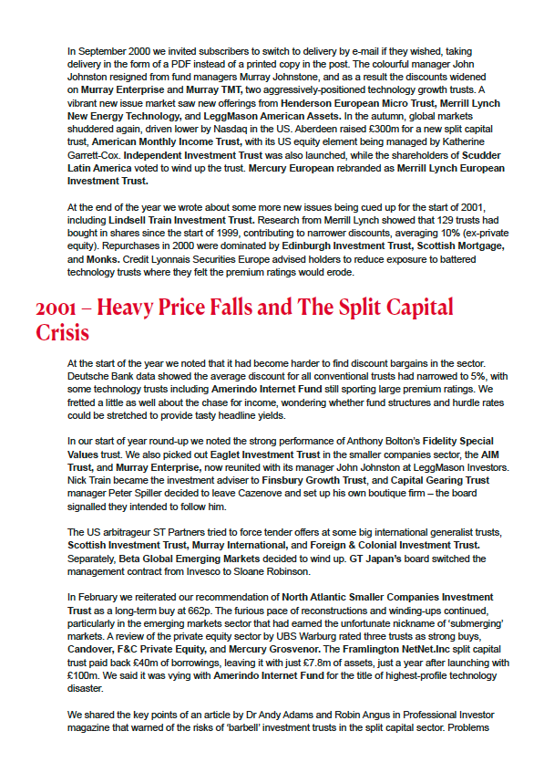 A History of the Investment Trust Sector 1996-2025